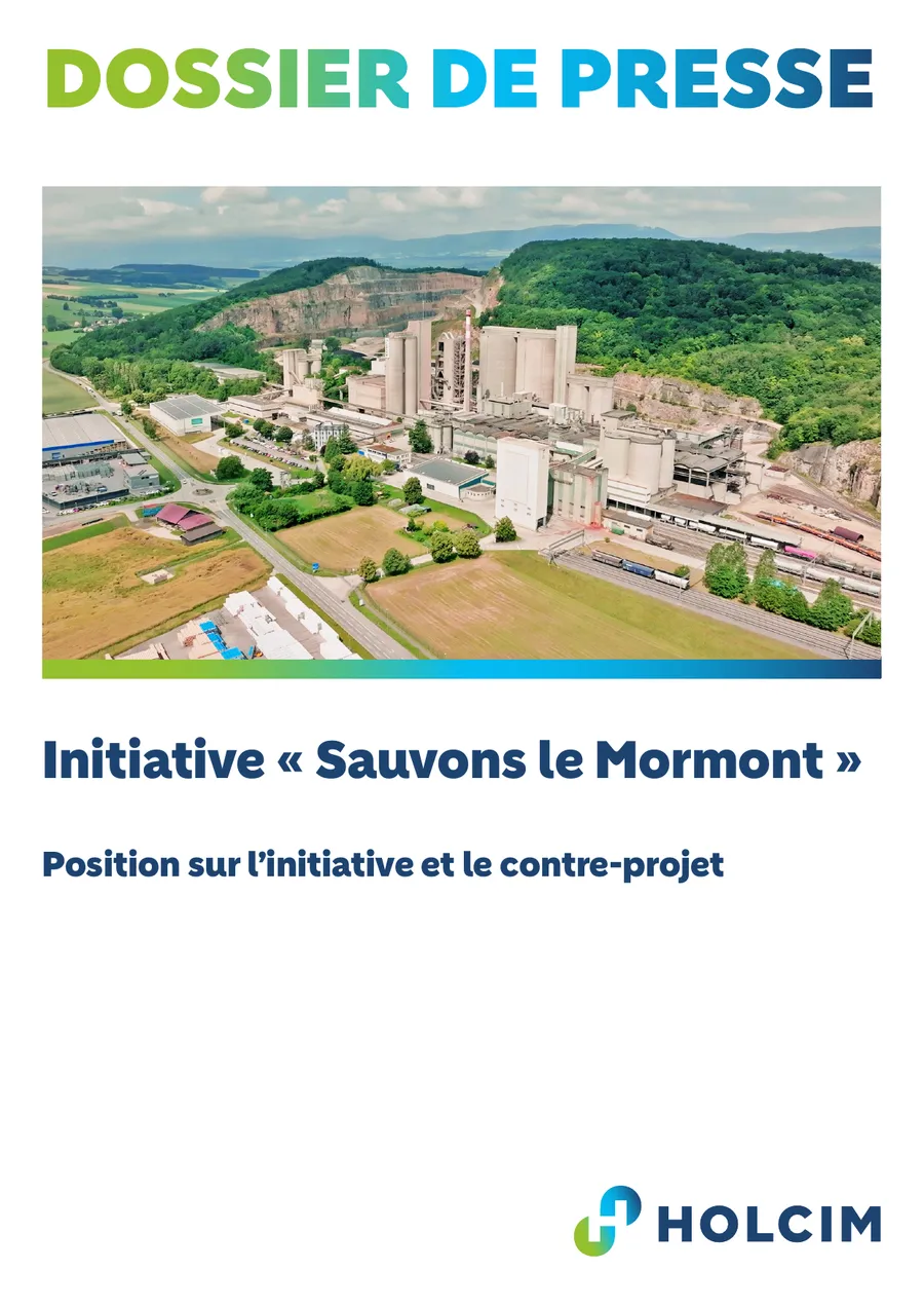 Titelseite: Dossier de presse, Initiative Sauvons le Mormont